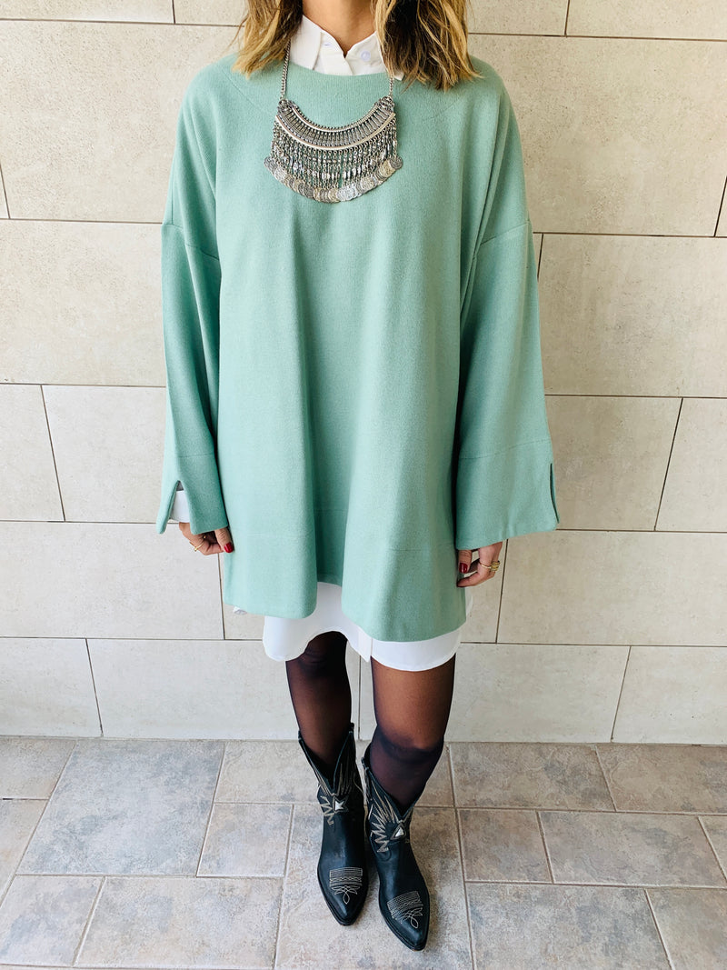 Mint Warm Me Up Knit Pullover