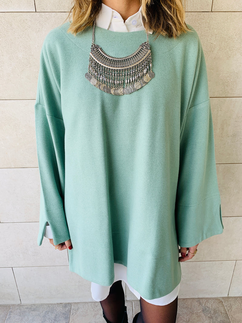 Mint Warm Me Up Knit Pullover