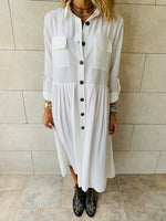 White Aria Plisse Dress