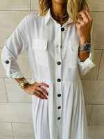 White Aria Plisse Dress