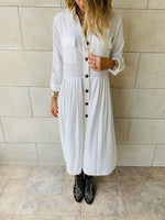 White Aria Plisse Dress
