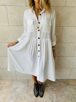 White Aria Plisse Dress
