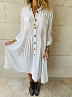 White Aria Plisse Dress