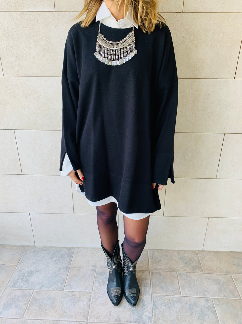 Black Warm Me Up Knit Pullover