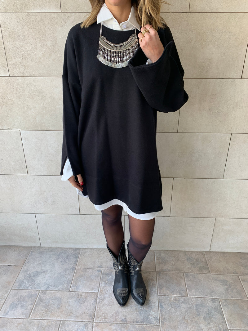Black Warm Me Up Knit Pullover