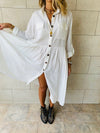 White Aria Plisse Dress