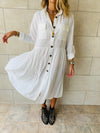 White Aria Plisse Dress