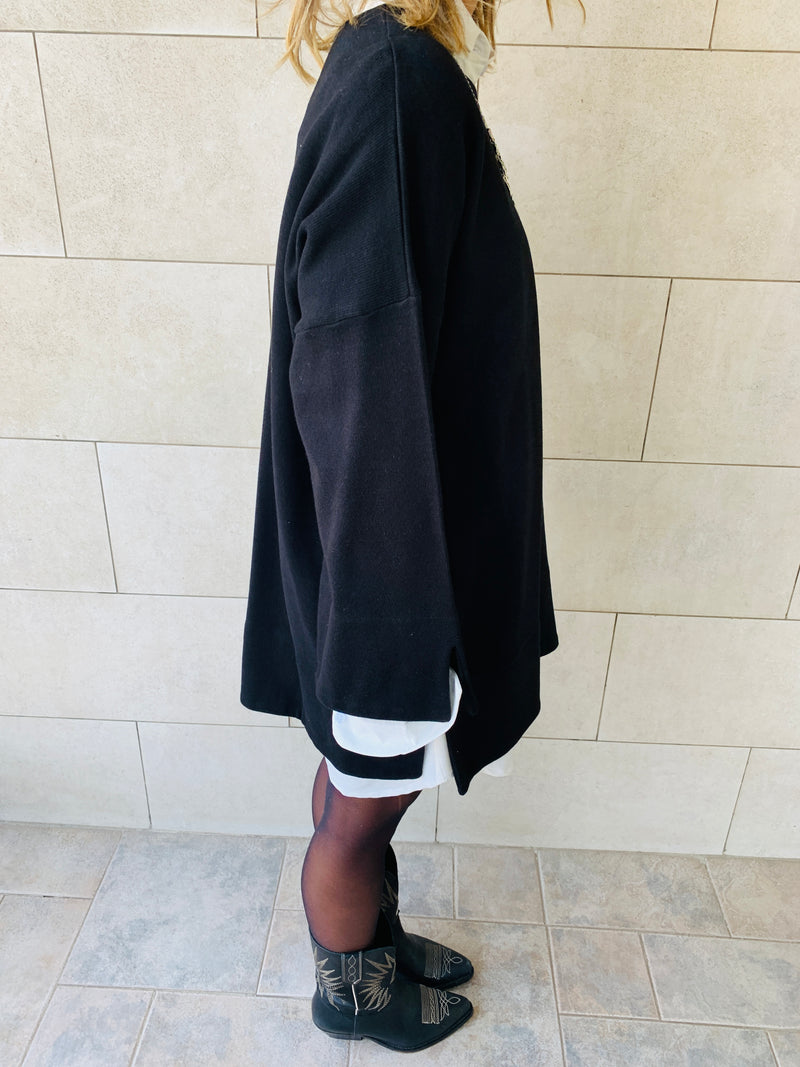 Black Warm Me Up Knit Pullover