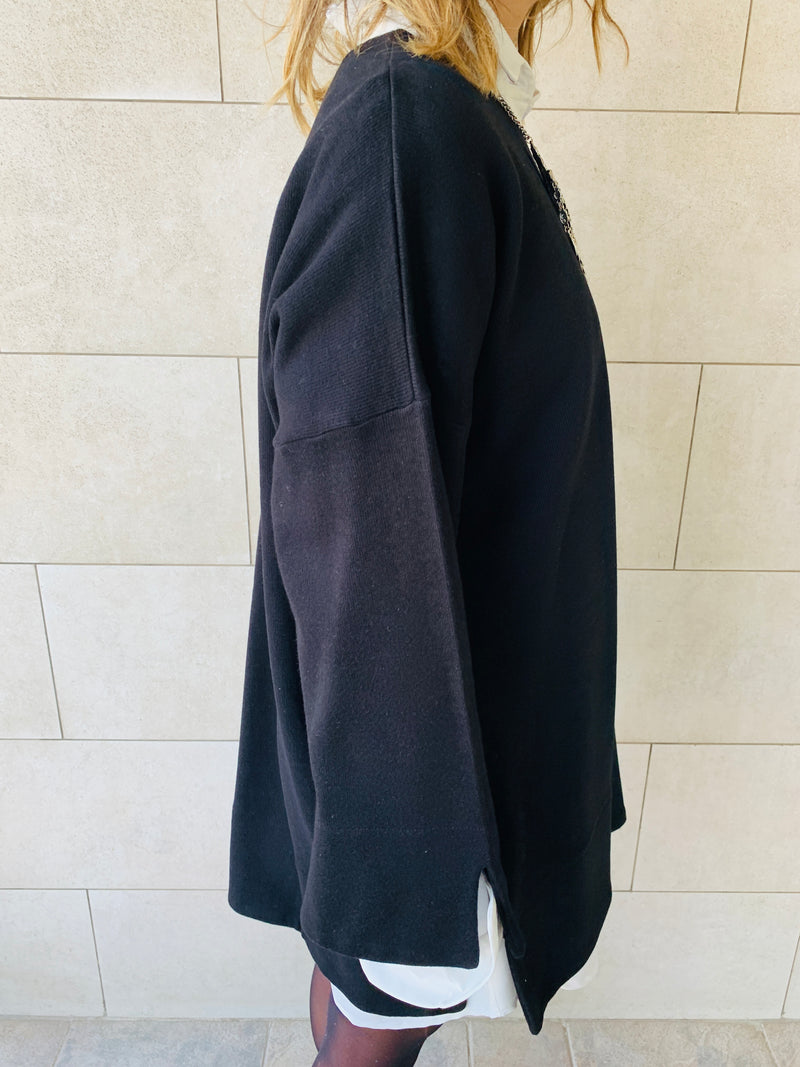 Black Warm Me Up Knit Pullover