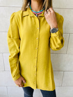 Mustard Longline Belted Shirt