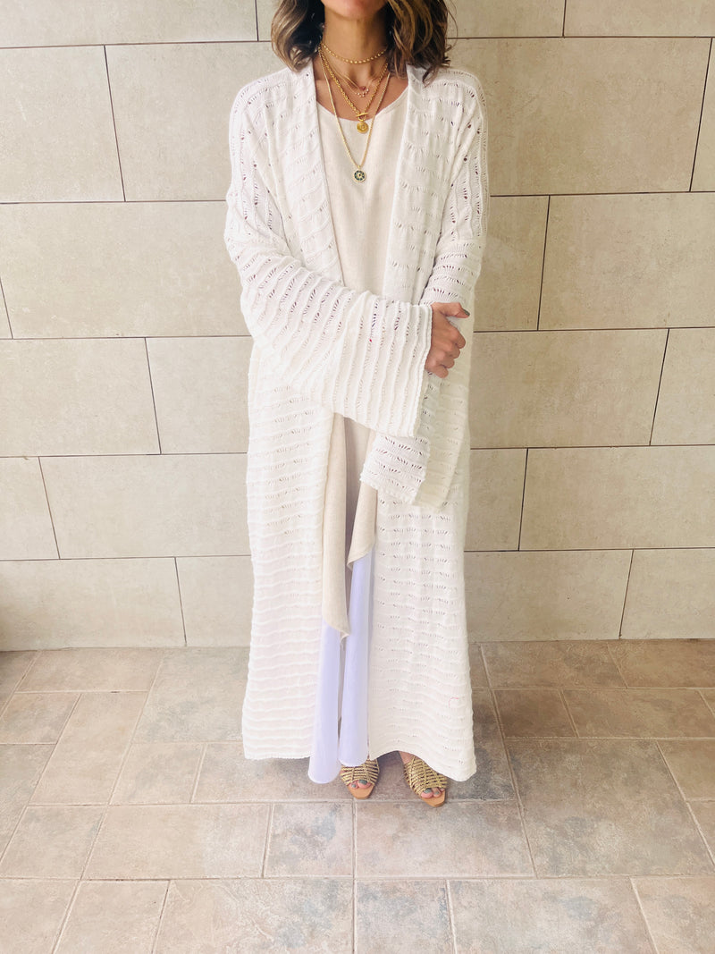 White Desert Sky Knit Kimono
