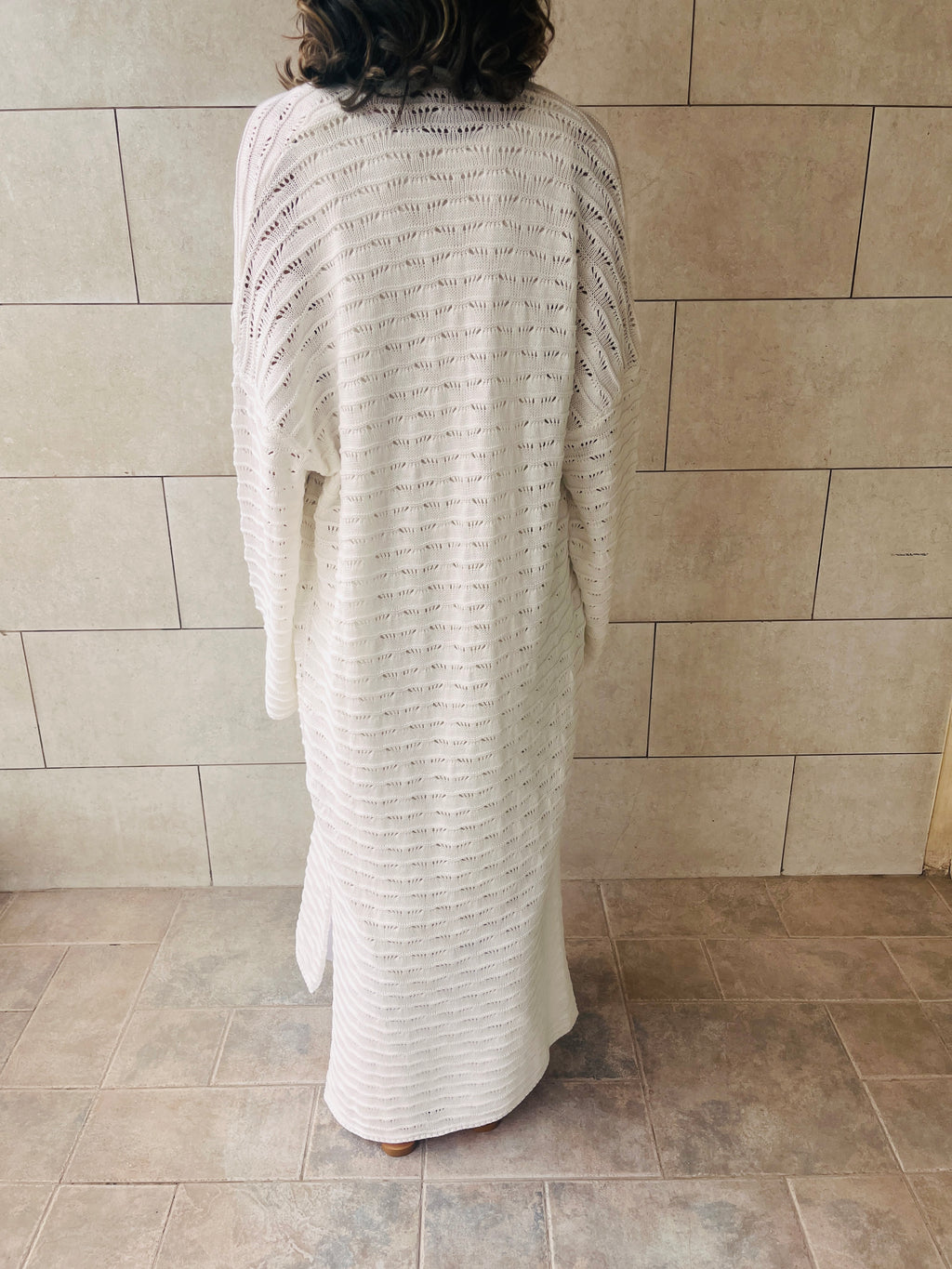 White Desert Sky Knit Kimono