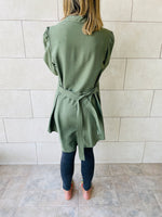Olive Longline Belted Shirt