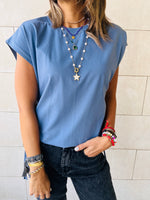 Black & Blue Side Tie T-shirts Set