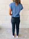 Black & Blue Side Tie T-shirts Set