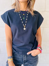 Black & Blue Side Tie T-shirts Set