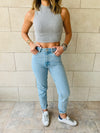 Black & White & Grey High Neck Crop Top