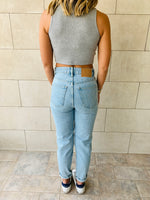 Navy & Grey High Neck Crop Set