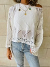 White Crop Knit Top