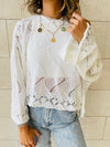 White Crop Knit Top