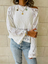 White Crop Knit Top