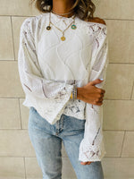 White Crop Knit Top