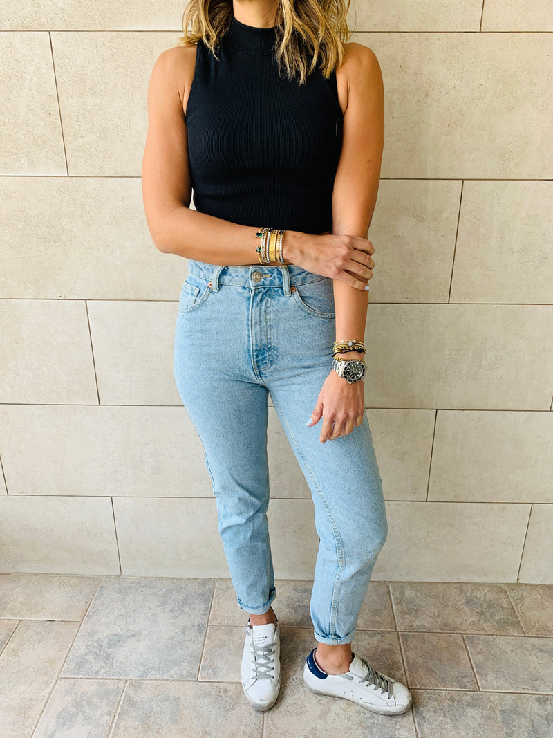 Black & White & Grey High Neck Crop Top