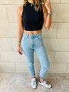Black & White & Grey High Neck Crop Top