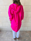 Fuchsia High Low Hooded Shirt