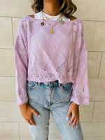 Lilac Crop Knit Top