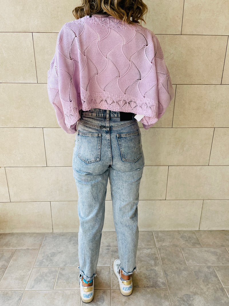Lilac Crop Knit Top
