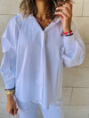 White High Low Hooded Shirt