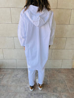 White High Low Hooded Shirt
