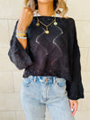 Black Crop Knit Top