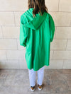 Green High Low Hooded Shirt