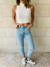 Black & White & Grey High Neck Crop Top