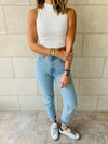 Black & White & Grey High Neck Crop Top