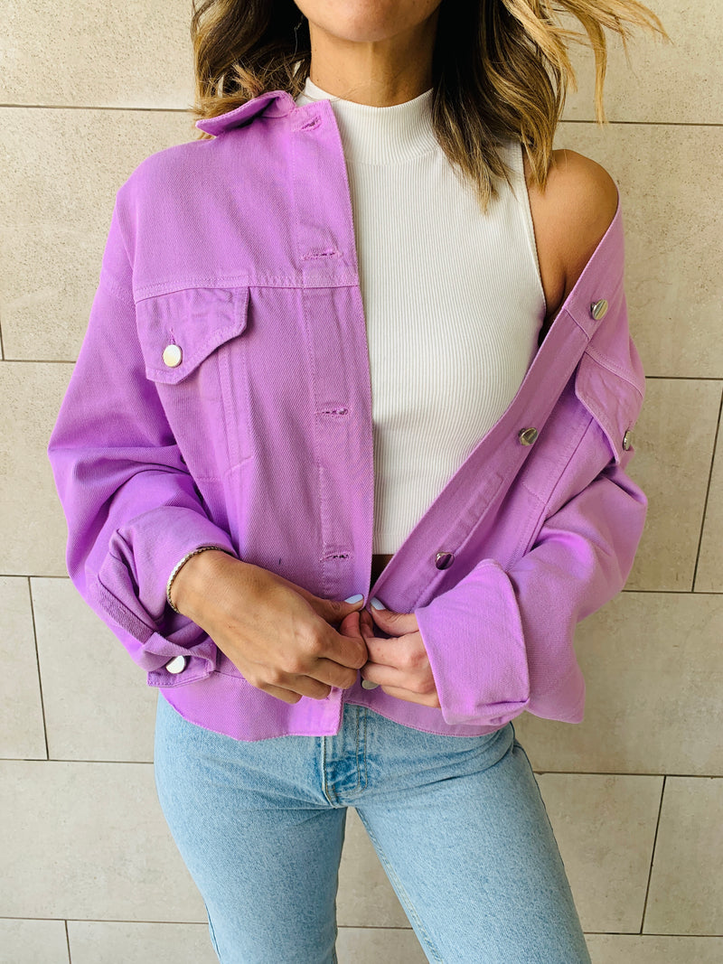 Pastel Lilac Denim Jacket