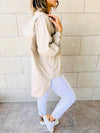 Beige High Low Hooded Shirt