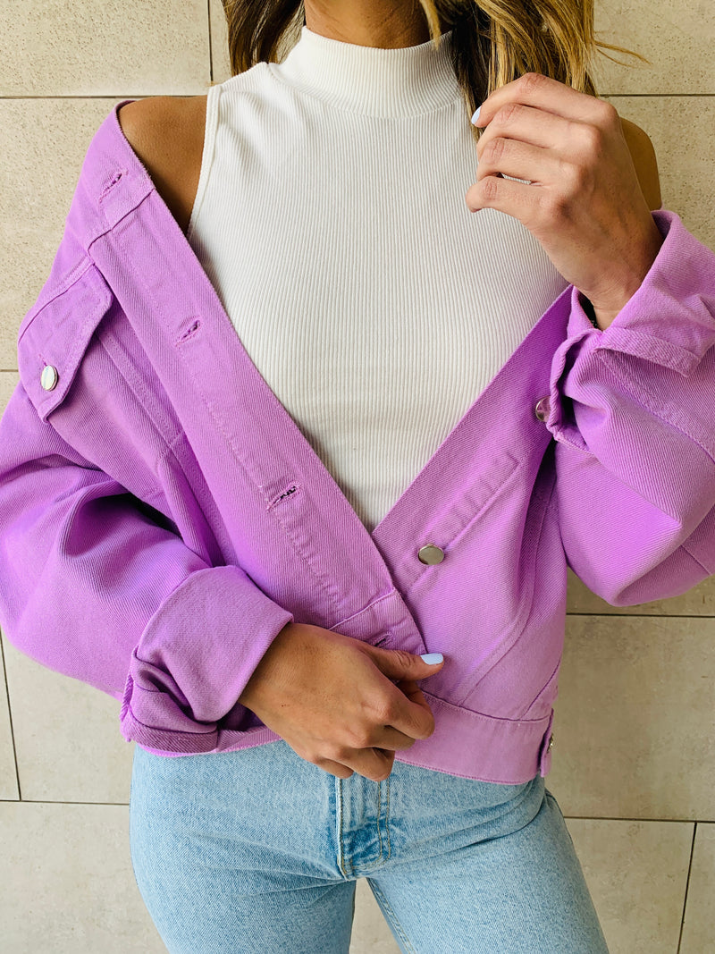 Pastel Lilac Denim Jacket