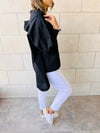 Black High Low Hooded Shirt