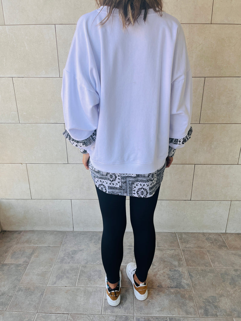 White Bandana appliqué Sweatshirt