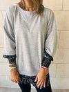 Grey Bandana appliqué Sweatshirt