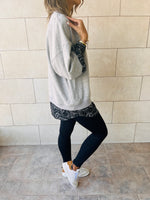 Grey Bandana appliqué Sweatshirt