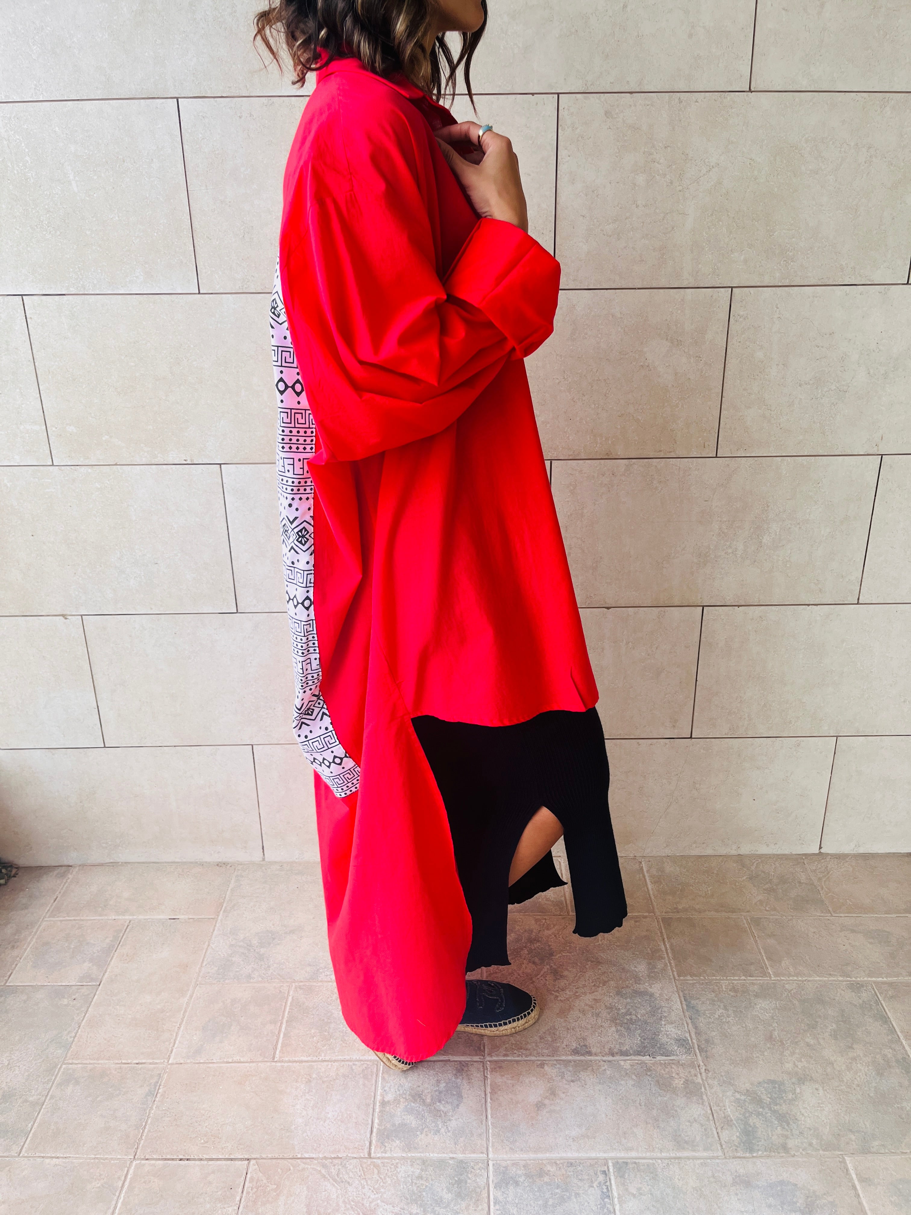 Red Watch Your Back High Low Shirt