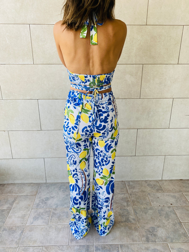 Lemon Halter Flare  Set