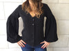 Black Balloon Sleeve Top