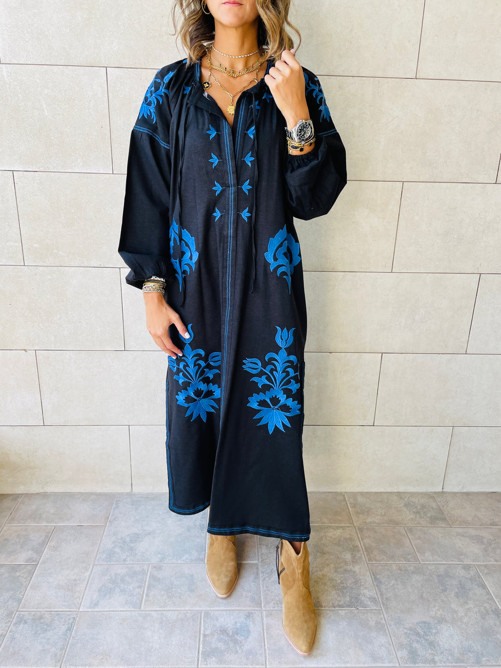 Black Embroidered Dress