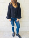 Black Balloon Sleeve Top