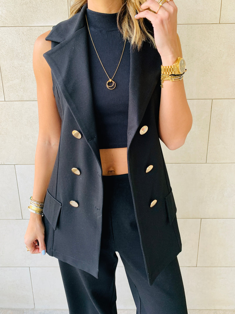 Sleeveless Blazer Set